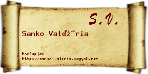 Sanko Valéria névjegykártya